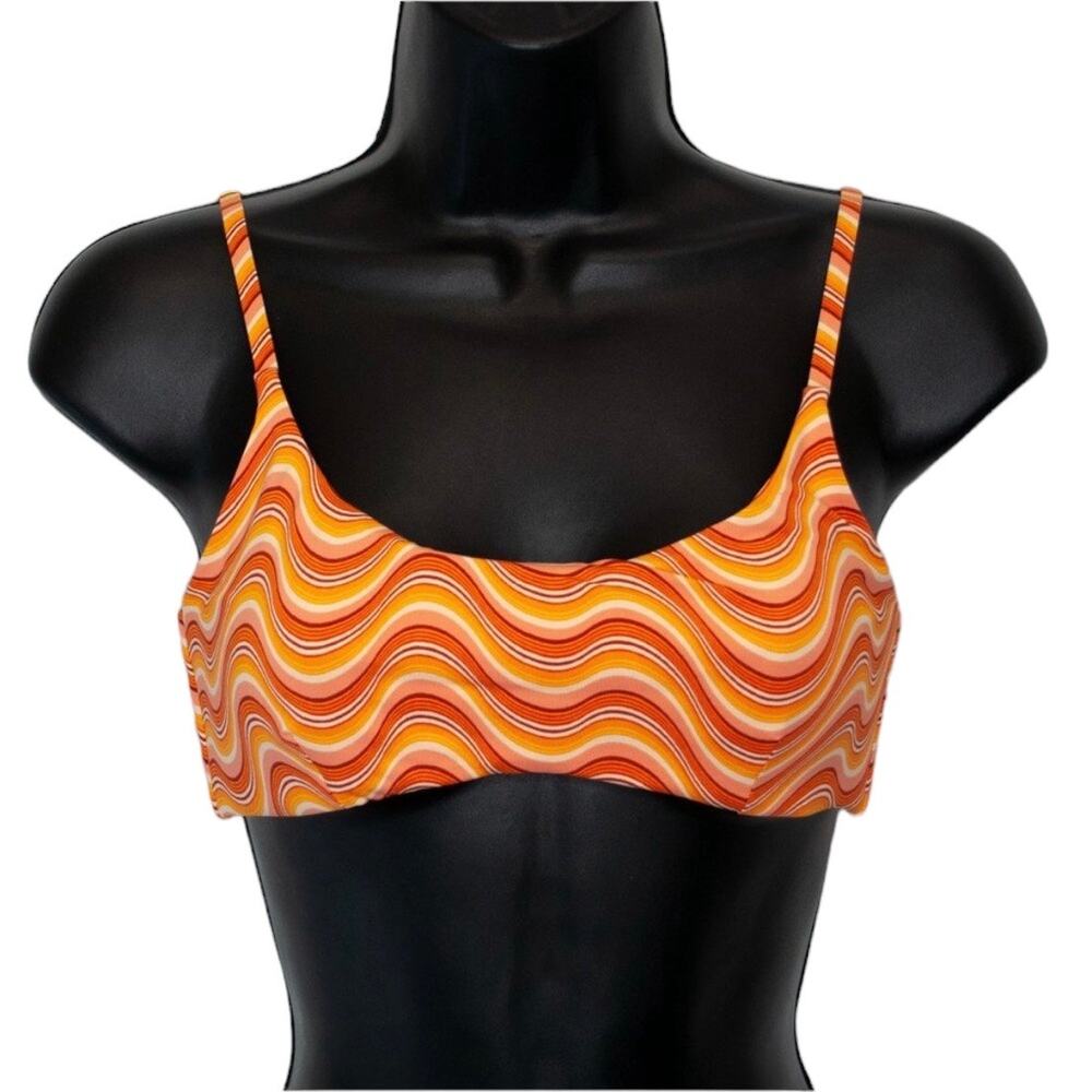 NEW Urban Outfitters Out From Under Scoop Neck Wavy Stripes Bikini Top Large